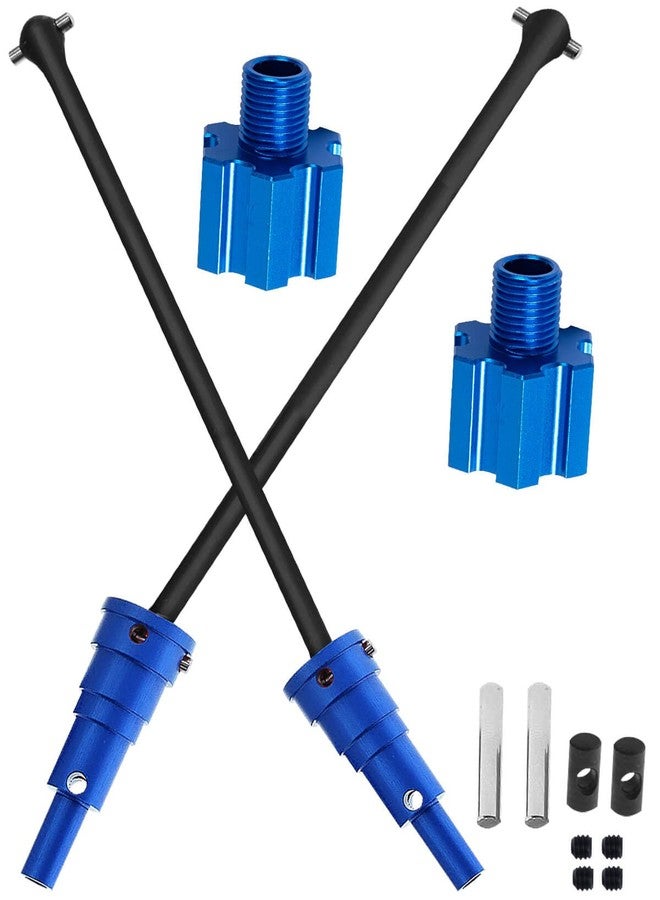 hopsupRC RC 10MM Drive Shaft CVD & Wheel Hex Hubs Upgrades Part for 1/5 X Maxx 8S Monster Truck,45# Steel Driveshaft Front Rear Axles & Aluminum Wheel Nut & Wheel Hex Hops Up,Navy Blue - Image 1